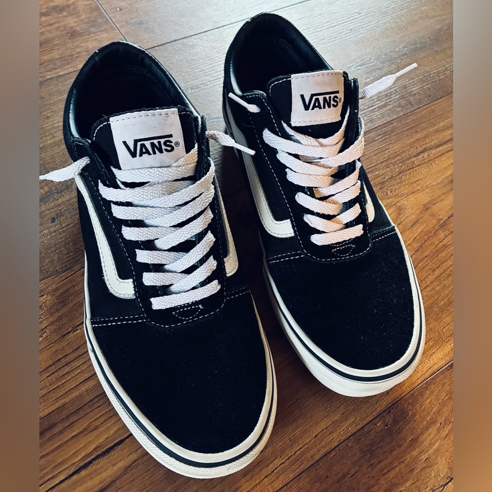 Vans Black and White Old Skool Low-Top Sneakers